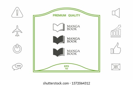 Set of Elegant logo with book symbol. Graphic elements for your design