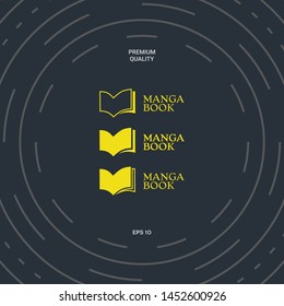 Set of Elegant logo with book symbol. Graphic elements for your design