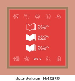 Set of Elegant logo with book symbol. Graphic elements for your design