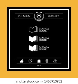 Set of Elegant logo with book symbol. Graphic elements for your design
