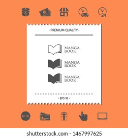 Set of Elegant logo with book symbol. Graphic elements for your design
