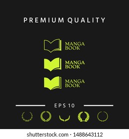 Set of Elegant logo with book symbol. Graphic elements for your design