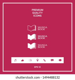 Set of Elegant logo with book symbol. Graphic elements for your design
