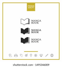 Set of Elegant logo with book symbol. Graphic elements for your design