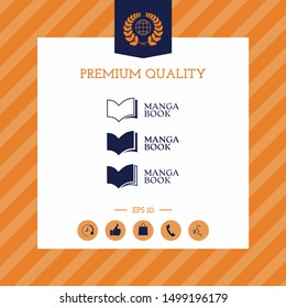 Set of Elegant logo with book symbol. Graphic elements for your design