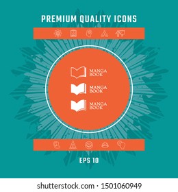 Set of Elegant logo with book symbol. Graphic elements for your design