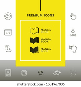 Set of Elegant logo with book symbol. Graphic elements for your design