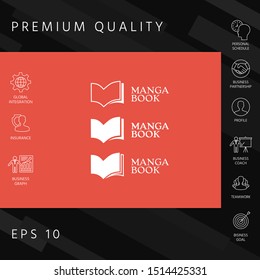 Set of Elegant logo with book symbol. Graphic elements for your design