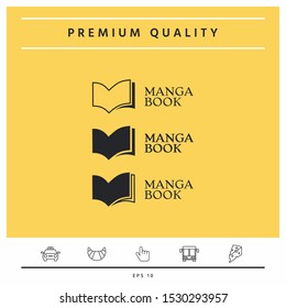 Set of Elegant logo with book symbol. Graphic elements for your design