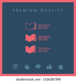Set of Elegant logo with book symbol. Graphic elements for your design