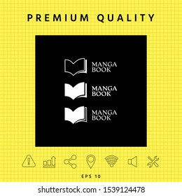 Set of Elegant logo with book symbol. Graphic elements for your design