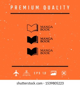 Set of Elegant logo with book symbol. Graphic elements for your design