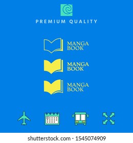 Set of Elegant logo with book symbol. Graphic elements for your design