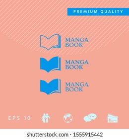 Set of Elegant logo with book symbol. Graphic elements for your design