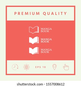Set of Elegant logo with book symbol. Graphic elements for your design