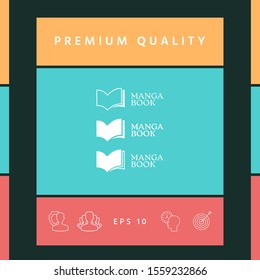 Set of Elegant logo with book symbol. Graphic elements for your design