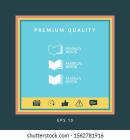 Set of Elegant logo with book symbol. Graphic elements for your design