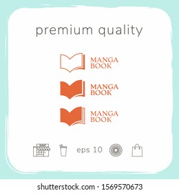 Set of Elegant logo with book symbol. Graphic elements for your design