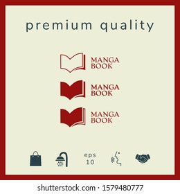 Set of Elegant logo with book symbol. Graphic elements for your design