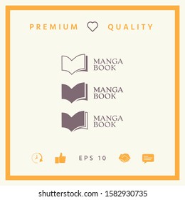 Set of Elegant logo with book symbol. Graphic elements for your design
