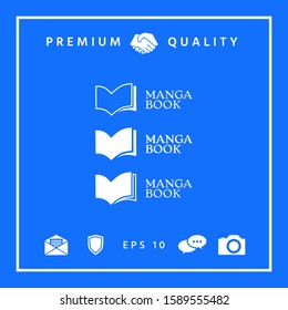 Set of Elegant logo with book symbol. Graphic elements for your design