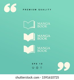 Set of Elegant logo with book symbol. Graphic elements for your design