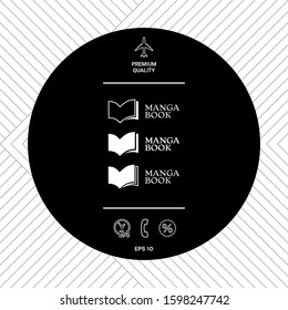 Set of Elegant logo with book symbol. Graphic elements for your design