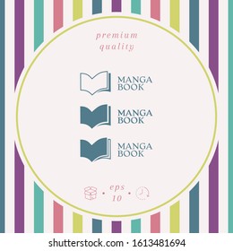 Set of Elegant logo with book symbol. Graphic elements for your design