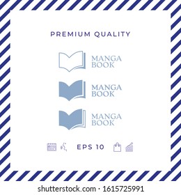 Set of Elegant logo with book symbol. Graphic elements for your design