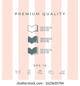 Set of Elegant logo with book symbol. Graphic elements for your design