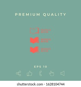 Set of Elegant logo with book symbol. Graphic elements for your design