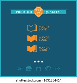 Set of Elegant logo with book symbol. Graphic elements for your design