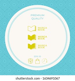 Set of Elegant logo with book symbol. Graphic elements for your design