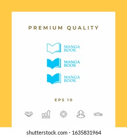 Set of Elegant logo with book symbol. Graphic elements for your design