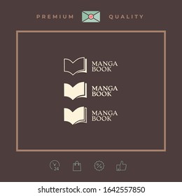 Set of Elegant logo with book symbol. Graphic elements for your design