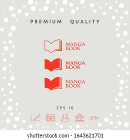 Set of Elegant logo with book symbol. Graphic elements for your design