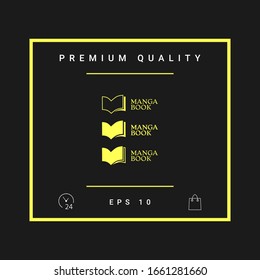 Set of Elegant logo with book symbol. Graphic elements for your design