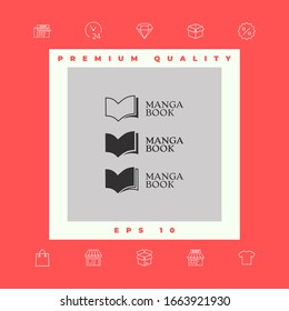 Set of Elegant logo with book symbol. Graphic elements for your design