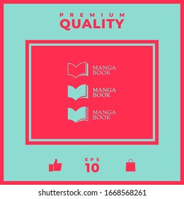 Set of Elegant logo with book symbol. Graphic elements for your design
