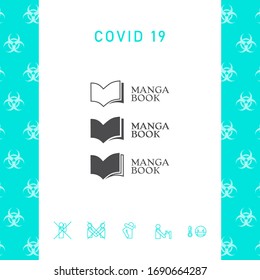 Set of Elegant logo with book symbol. Graphic elements for your design