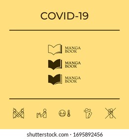 Set of Elegant logo with book symbol. Graphic elements for your design
