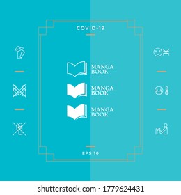 Set of Elegant logo with book symbol. Graphic elements for your design