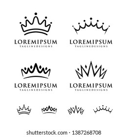 Set of elegant and luxury crown design elements template