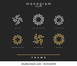 Set of elegant monogram design. Monogram design element . Monogram for use in the design . Monogram decor . Emblem design. 