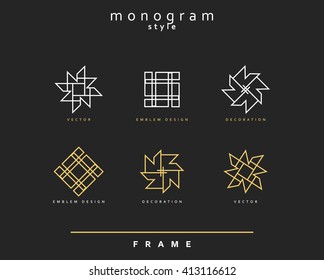 Set of elegant monogram design. Monogram design element . Monogram for use in the design . Monogram decor . Emblem design. 