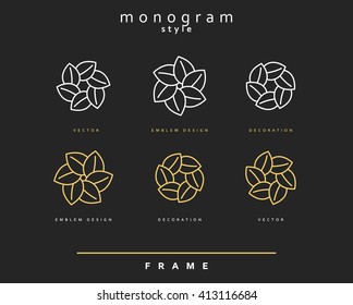 Set of elegant monogram design. Monogram design element . Monogram for use in the design . Monogram decor . Emblem design. 