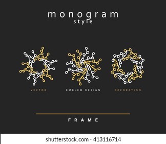 Set of elegant monogram design. Monogram design element . Monogram for use in the design . Monogram decor . Emblem design. 