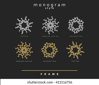 Set of elegant monogram design. Monogram design element . Monogram for use in the design . Monogram decor . Emblem design. 