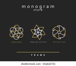 Set of elegant monogram design. Monogram design element . Monogram for use in the design . Monogram decor . Emblem design. Elegant monogram design