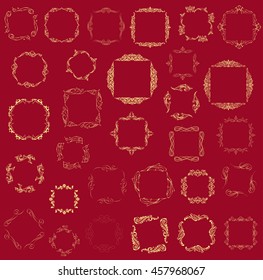 Set of elegant monogram design. Vector linear frame for justic lawyer, boutique or hotel